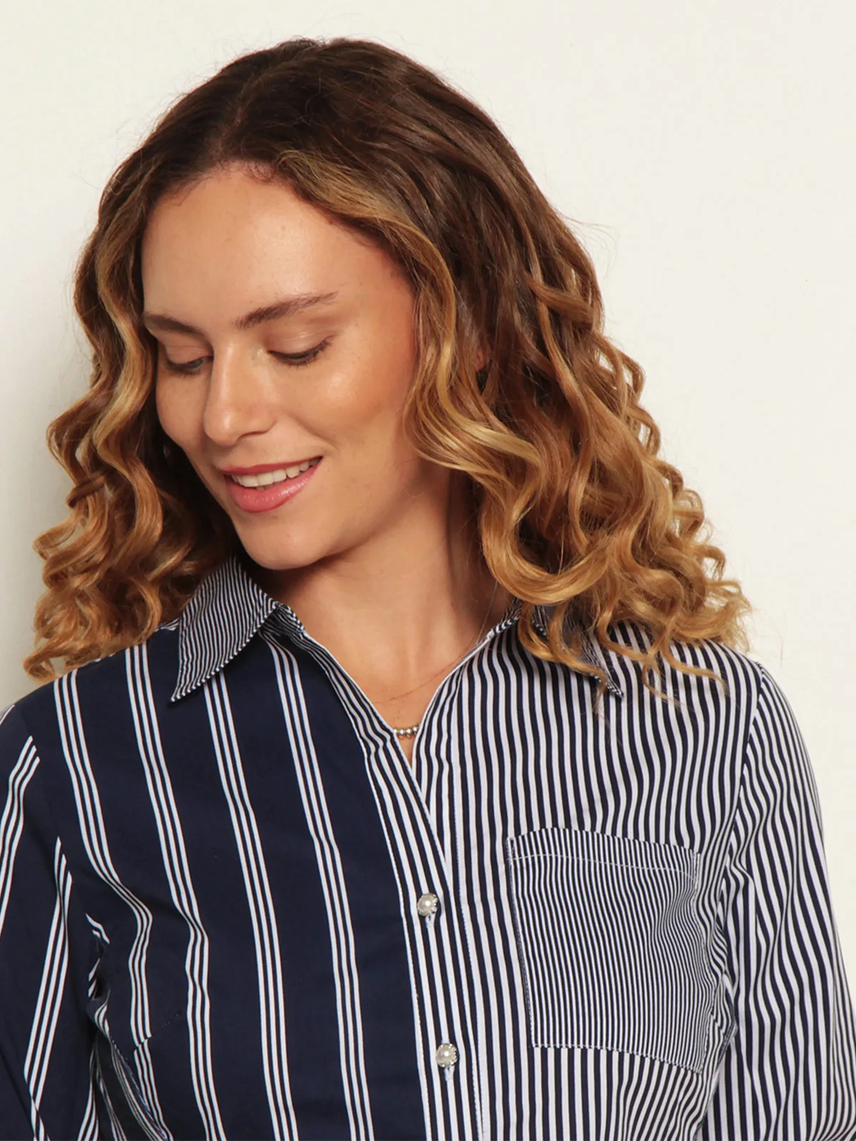 BLUSA MUJER WADOS ALGODÓN MANGA 3/4 BOLSILLO ABOTONADA - 5