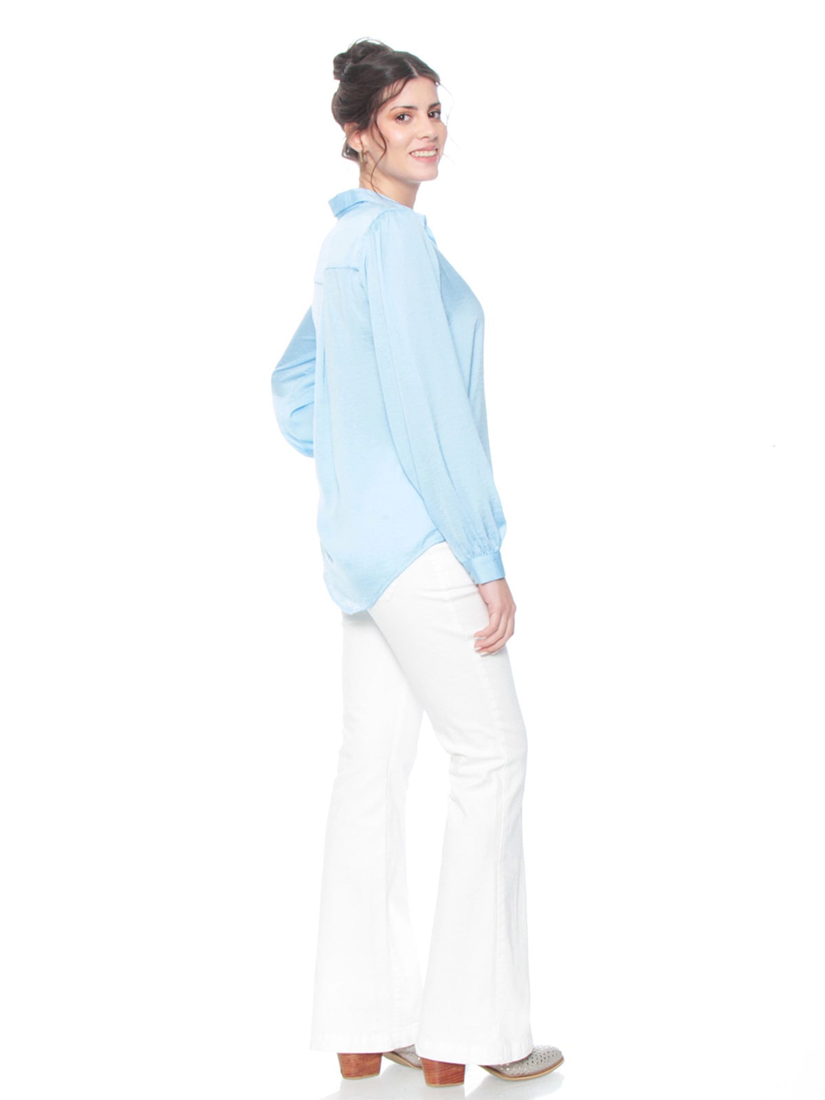 BLUSA MUJER WADOS MANGA LARGA ABOTONADA - 3