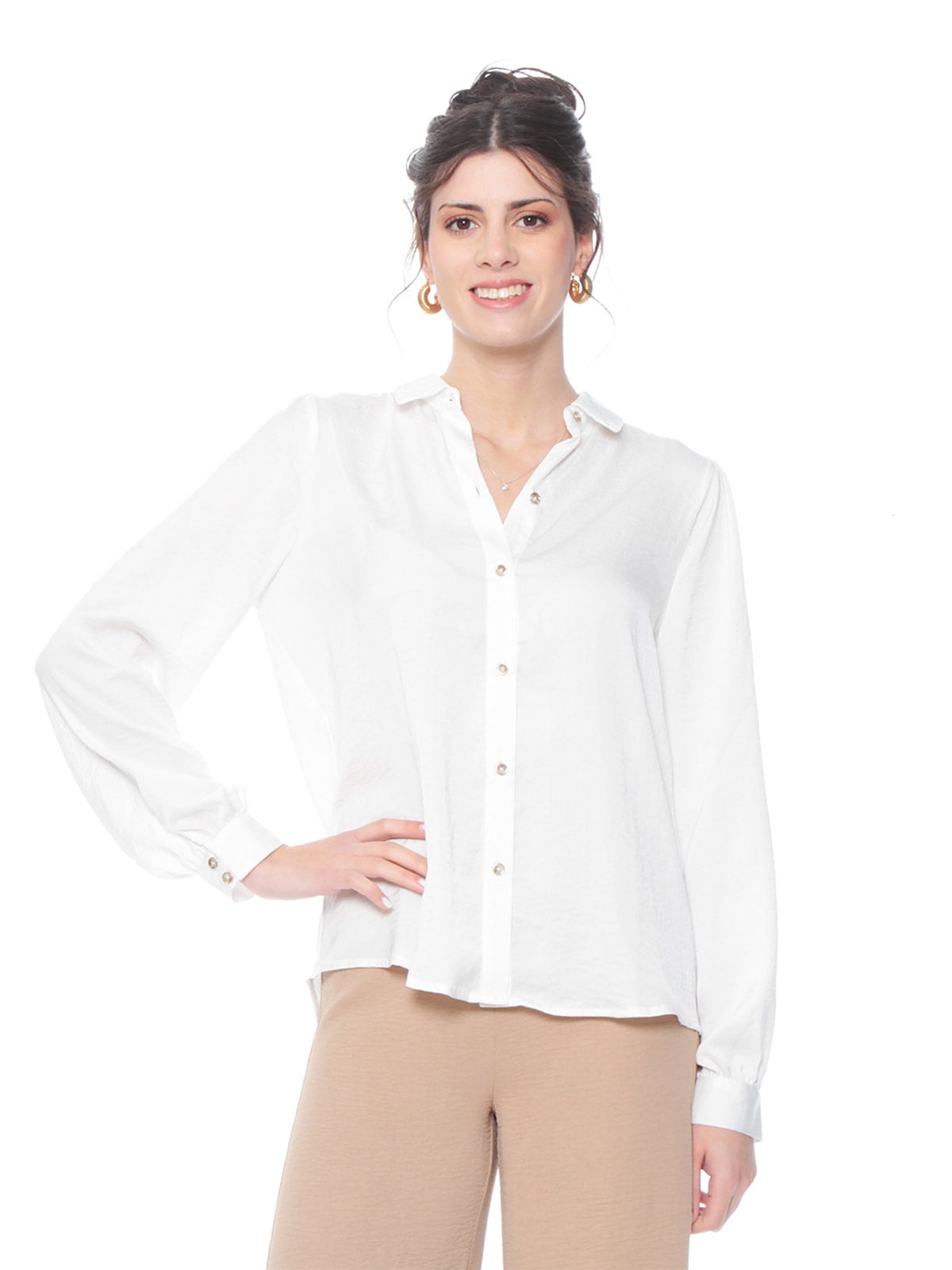 BLUSA MUJER WADOS MANGA LARGA ABOTONADA - 2