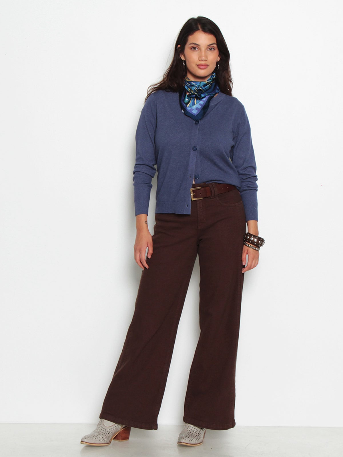SWEATER MUJER WADOS MANGA LARGA ABOTONADO - 1