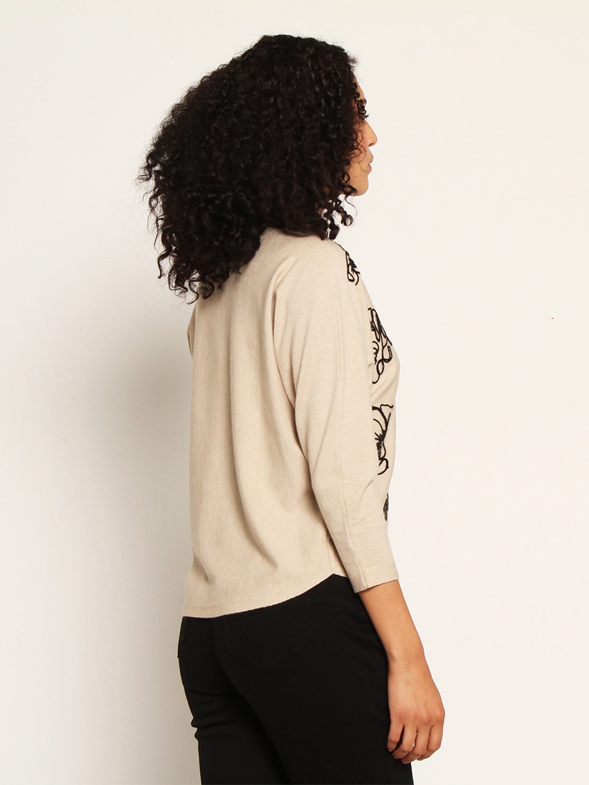 SWEATER MUJER WADOS ESCOTE REDONDO MANGA 3/4 BORDADO  - 4