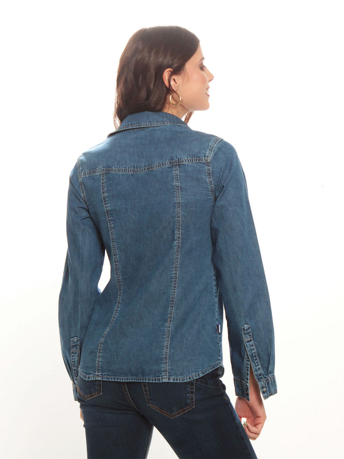 BLUSA MUJER WADOS ALGODÓN MANGA LARGA DENIM - 4