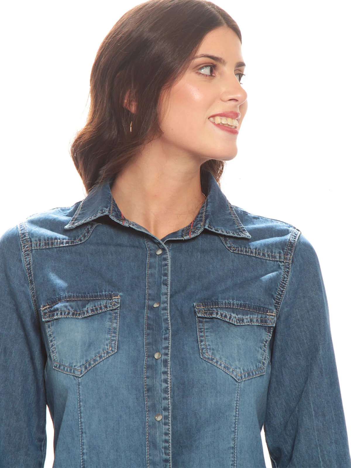 BLUSA MUJER WADOS ALGODÓN MANGA LARGA DENIM - 5
