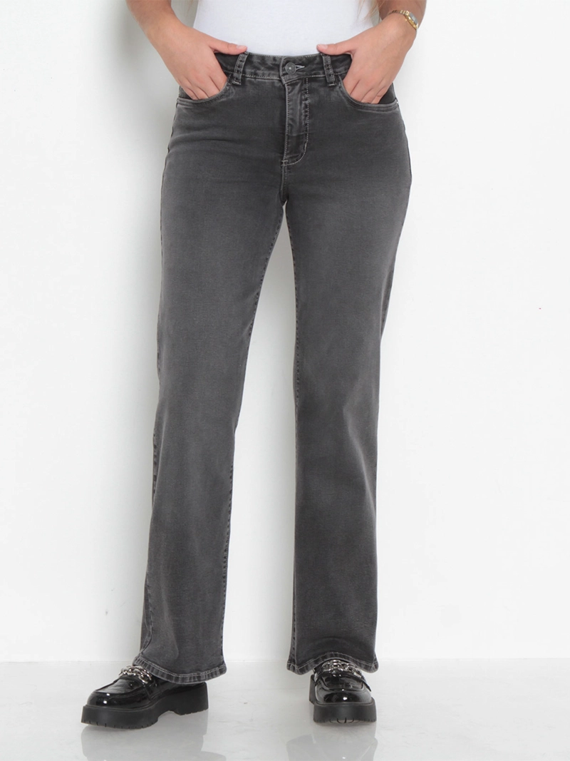 JEANS MUJER WADOS ALGODÓN RECTO TIRO ALTO PUSH UP - 3