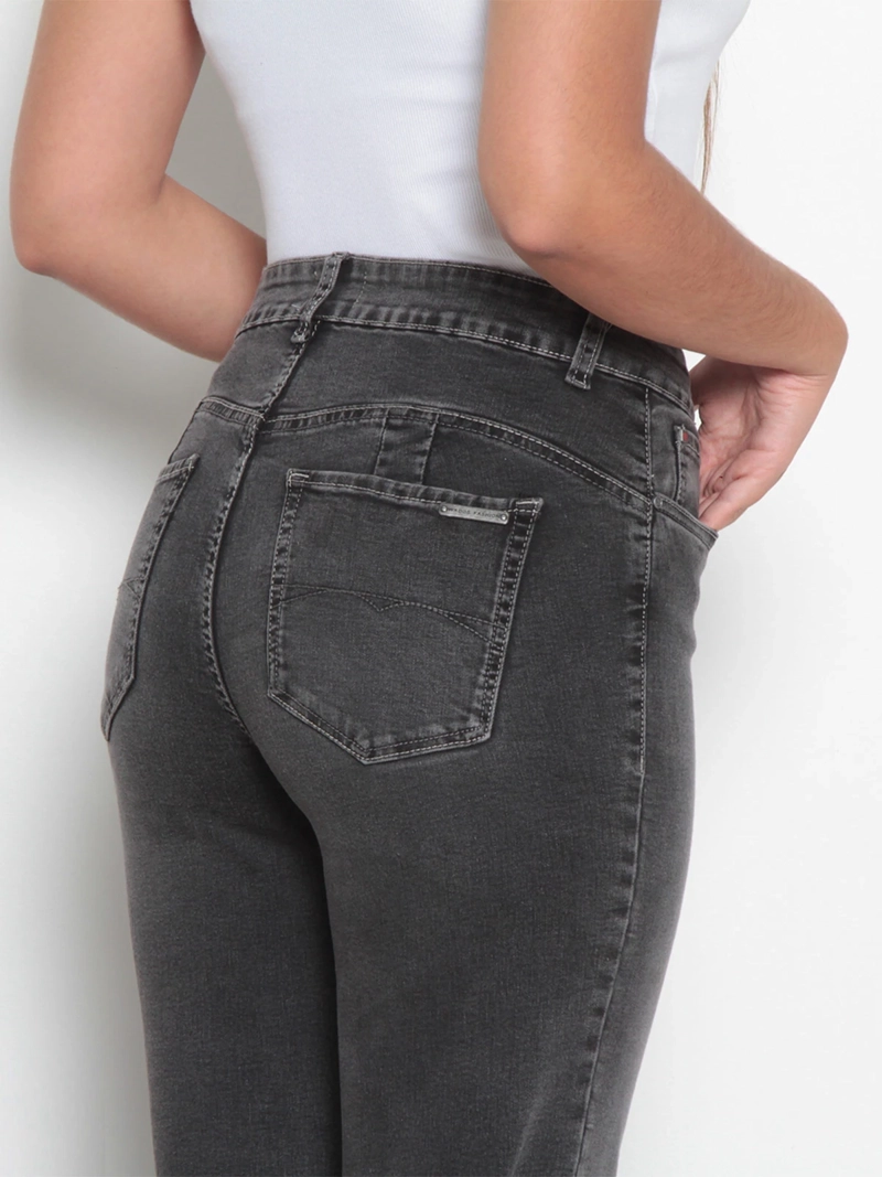 JEANS MUJER WADOS ALGODÓN RECTO TIRO ALTO PUSH UP - 5