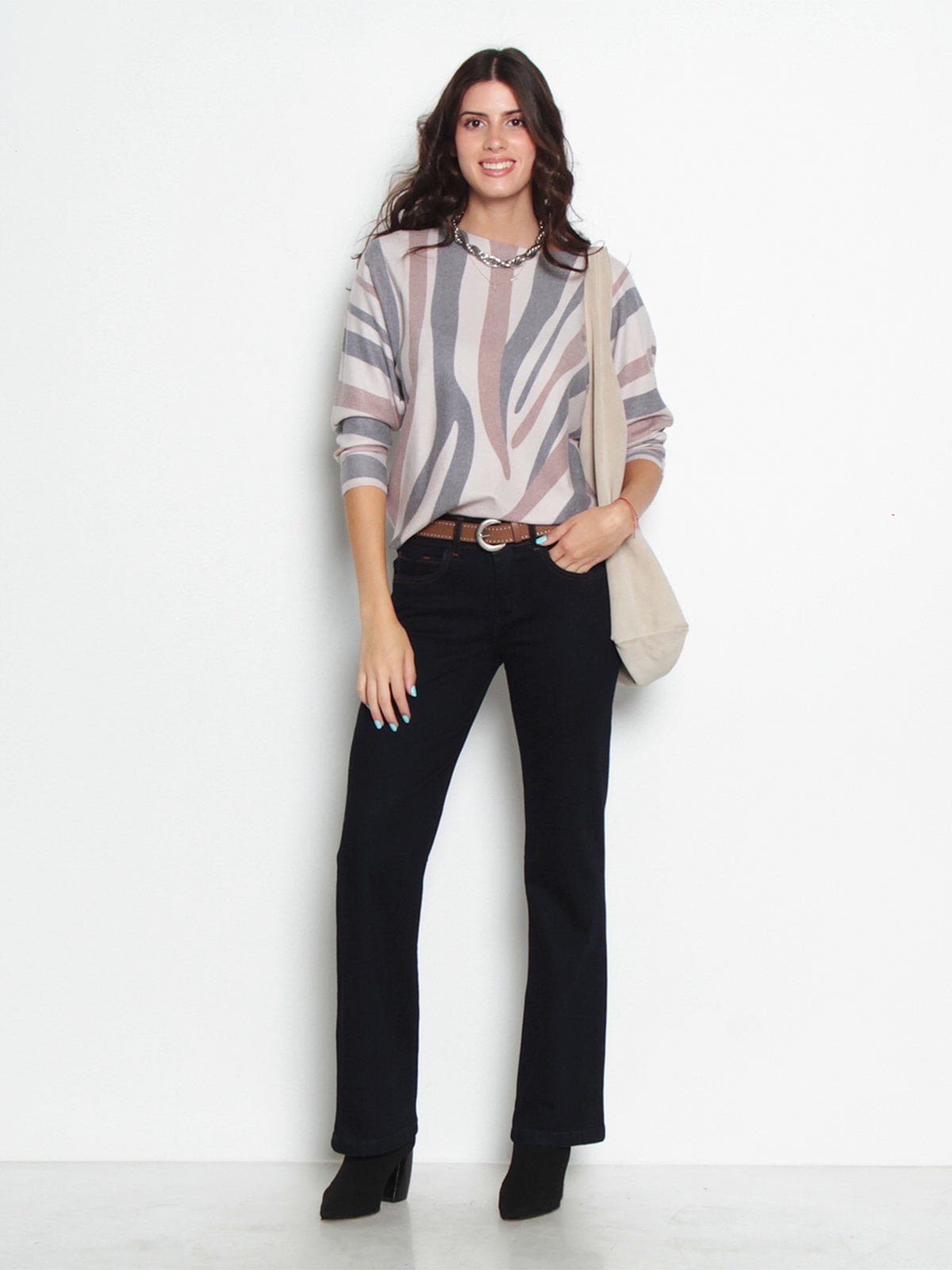JEANS MUJER WADOS ALGODÓN RECTO TIRO MEDIO PUSH UP - 1