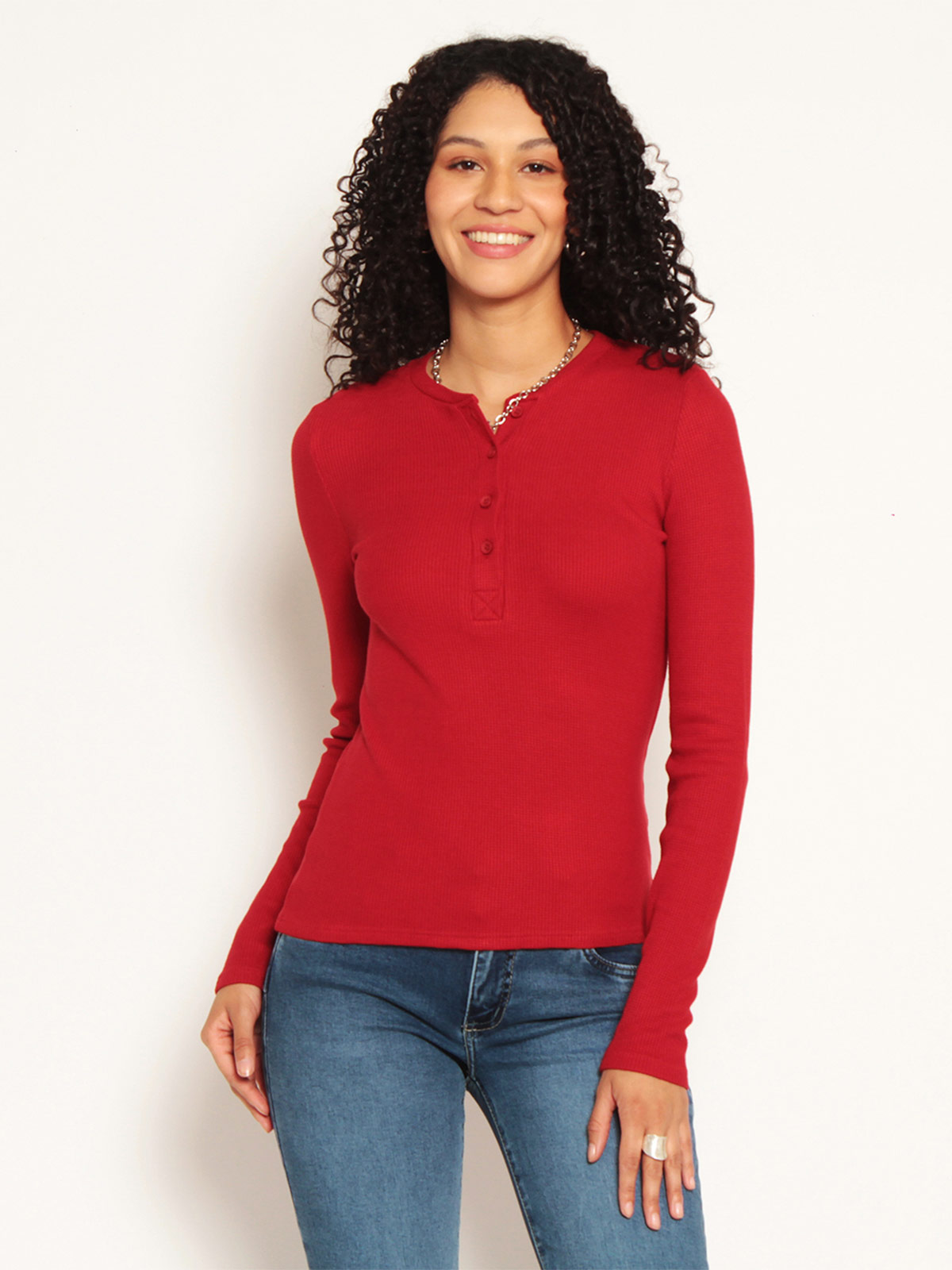 POLERA MUJER WADOS MANGA LARGA ABOTONADA - 2