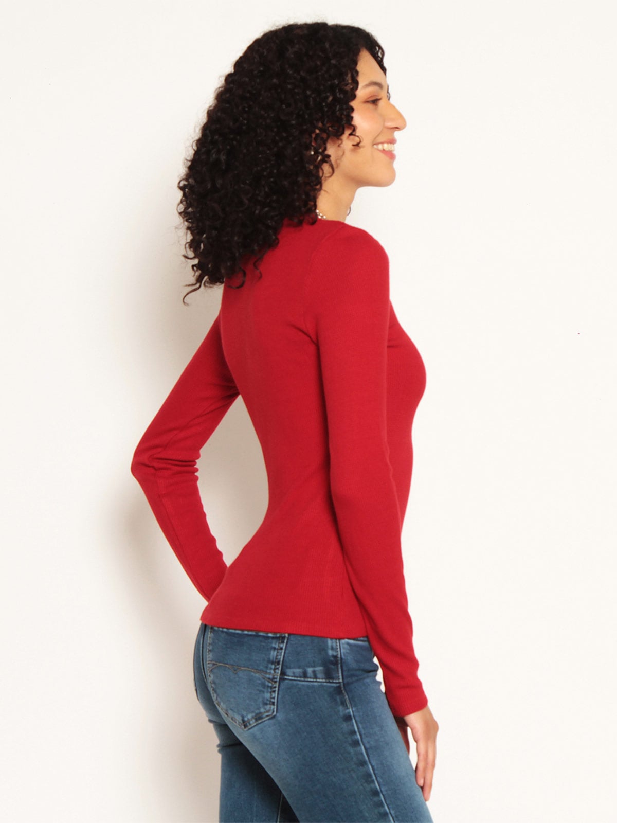 POLERA MUJER WADOS MANGA LARGA ABOTONADA - 4