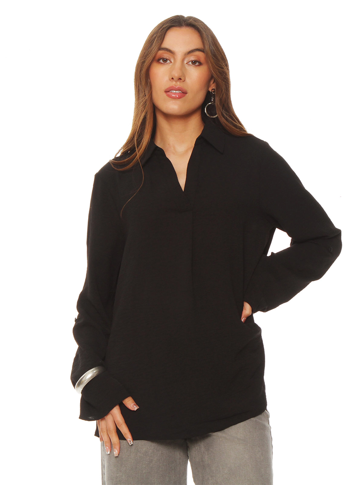 BLUSA MUJER WADOS ESCOTE EN V MANGA LARGA - 2