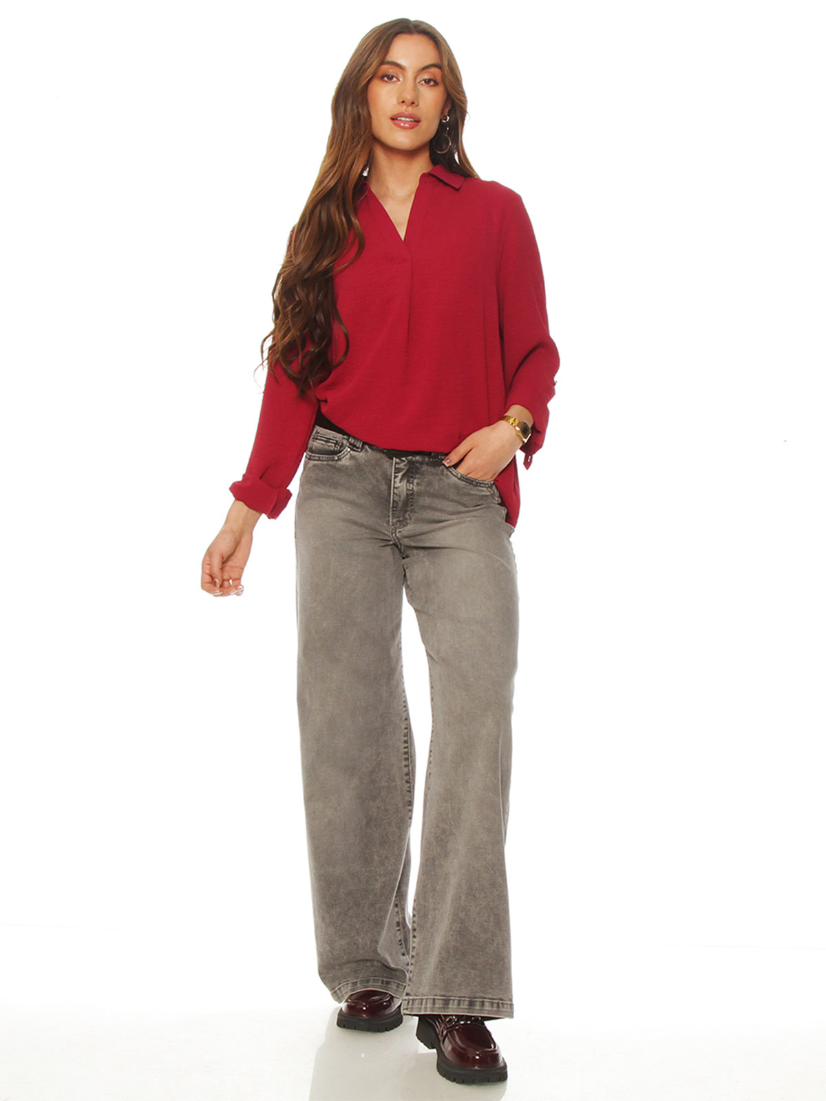 WADOS BLUSA MUJER WADOS ESCOTE EN V MANGA LARGA