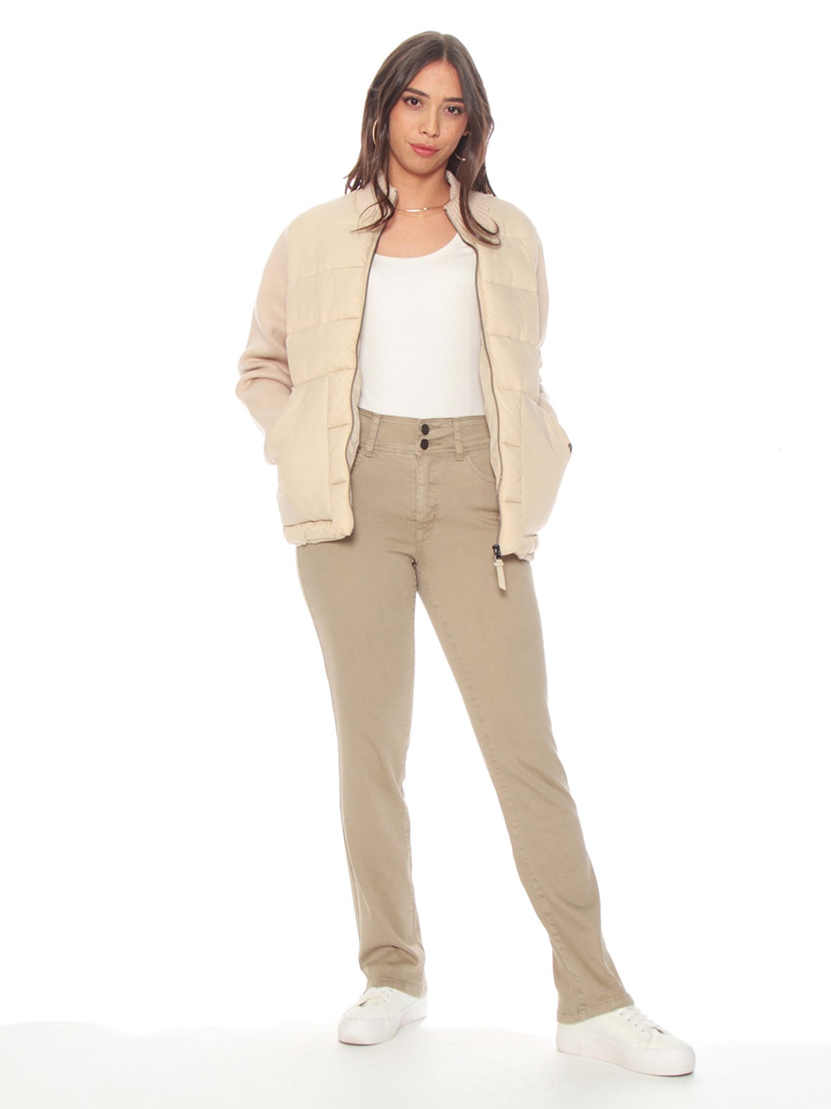 PANTALÓN MUJER WADOS ALGODÓN RECTO TIRO ALTO - 1