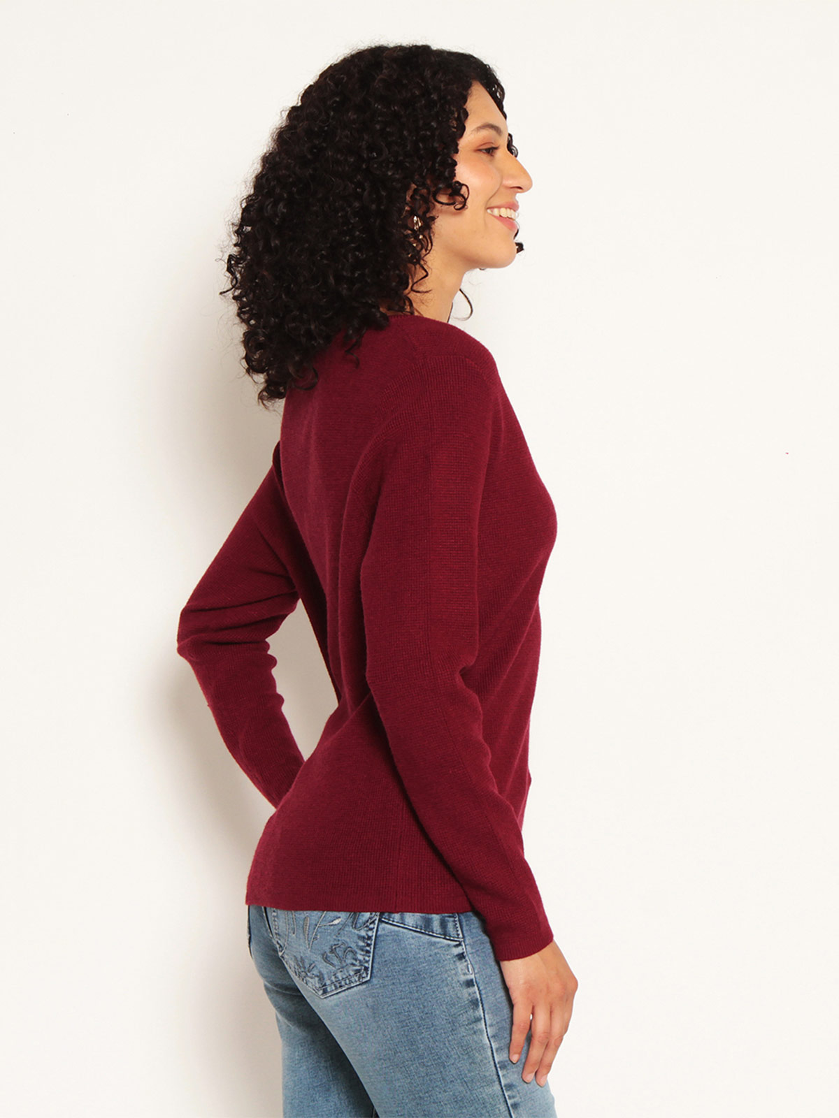 SWEATER MUJER WADOS ESCOTE EN V MANGA LARGA - 4