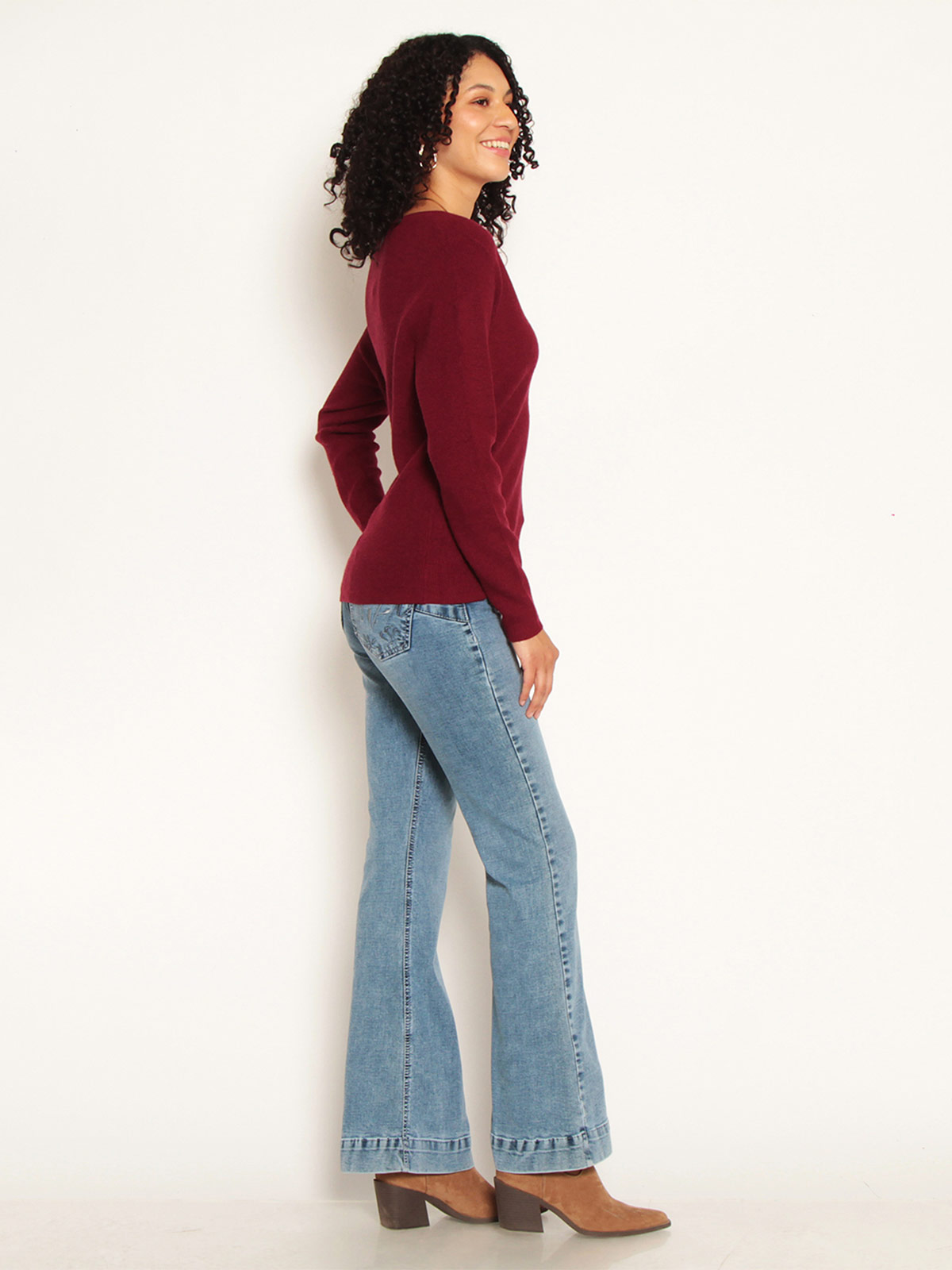 SWEATER MUJER WADOS ESCOTE EN V MANGA LARGA - 3