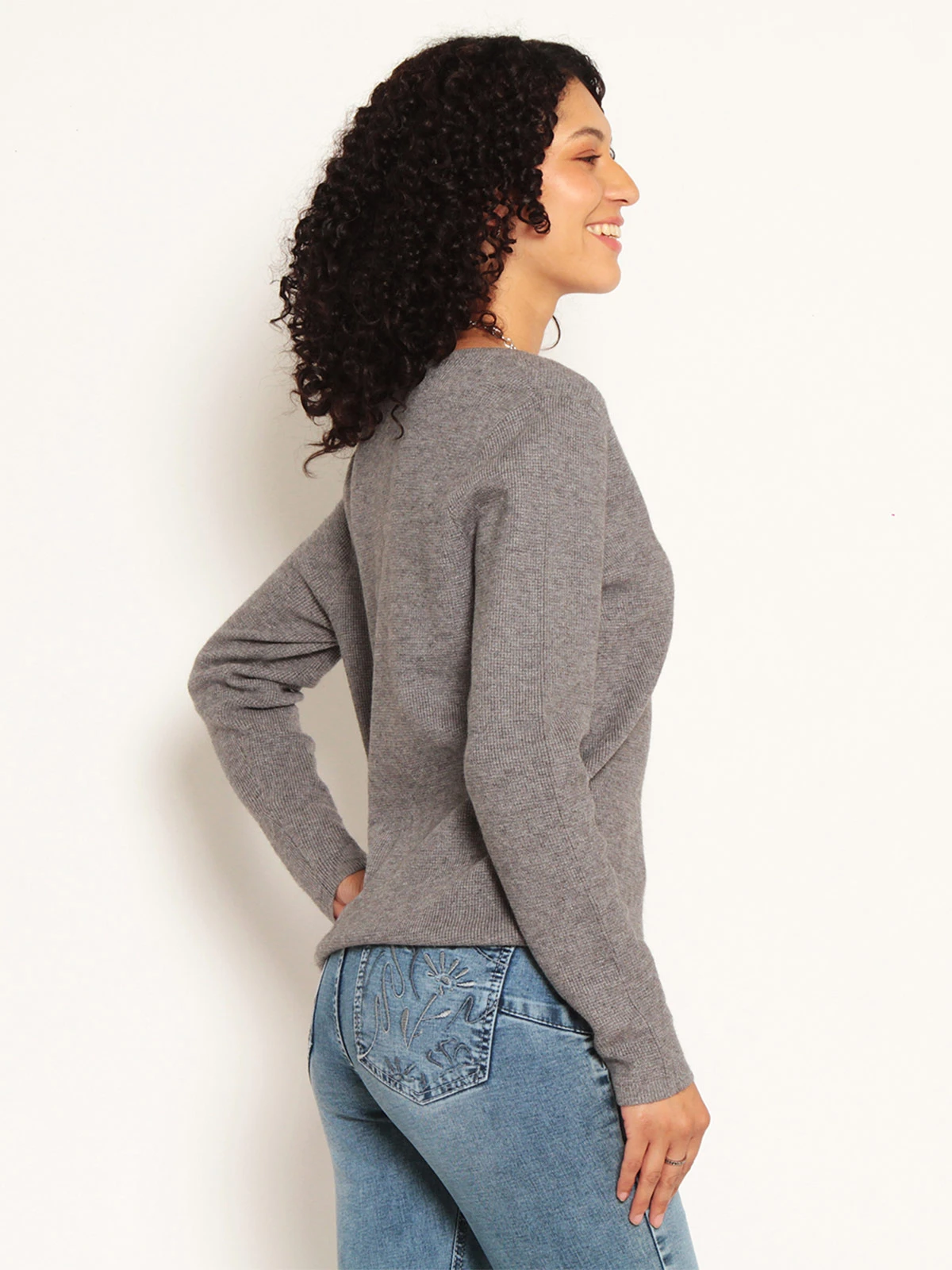 SWEATER MUJER WADOS ESCOTE EN V MANGA LARGA - 4