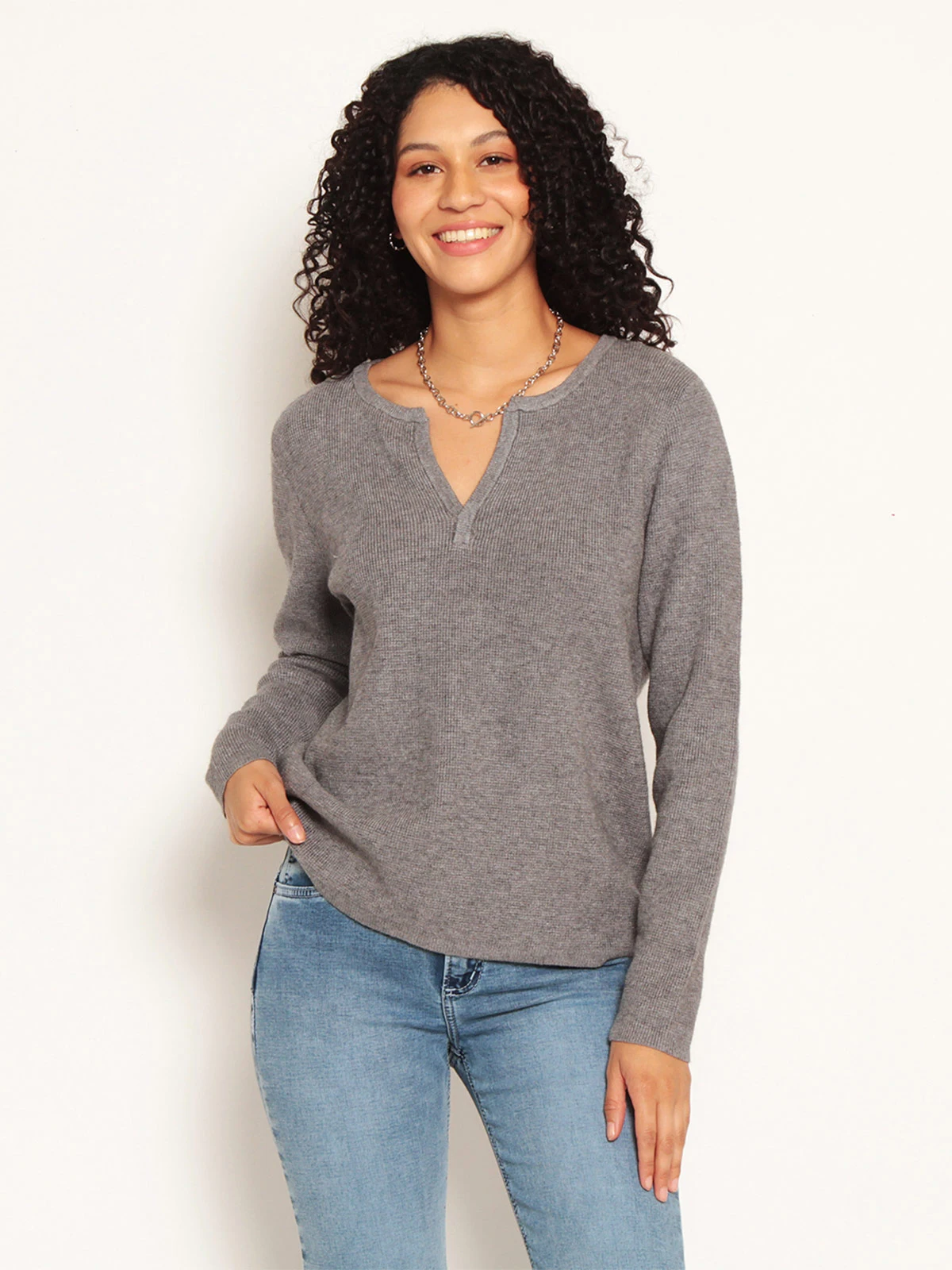SWEATER MUJER WADOS ESCOTE EN V MANGA LARGA - 2