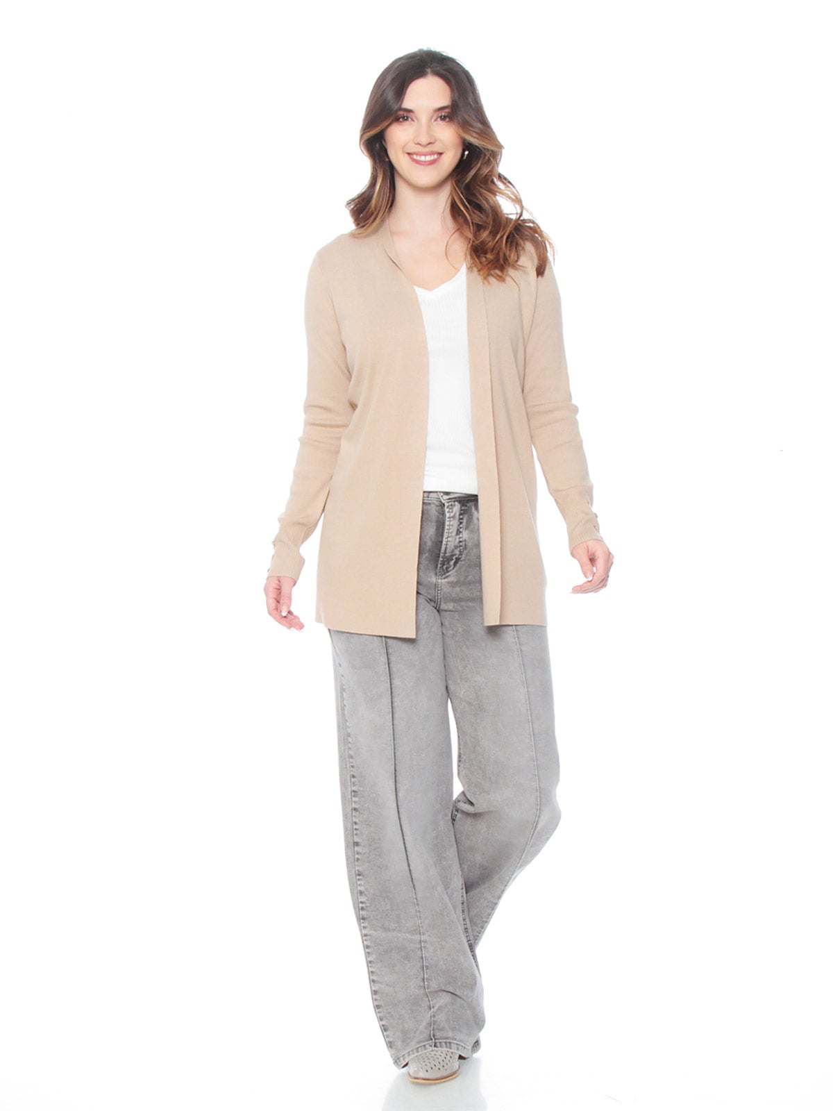 SWEATER MUJER WADOS MANGA LARGA BOTONES - 1