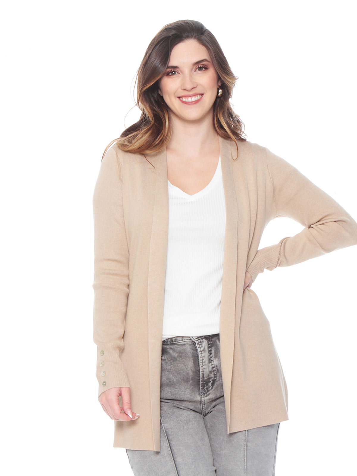 SWEATER MUJER WADOS MANGA LARGA BOTONES - 2