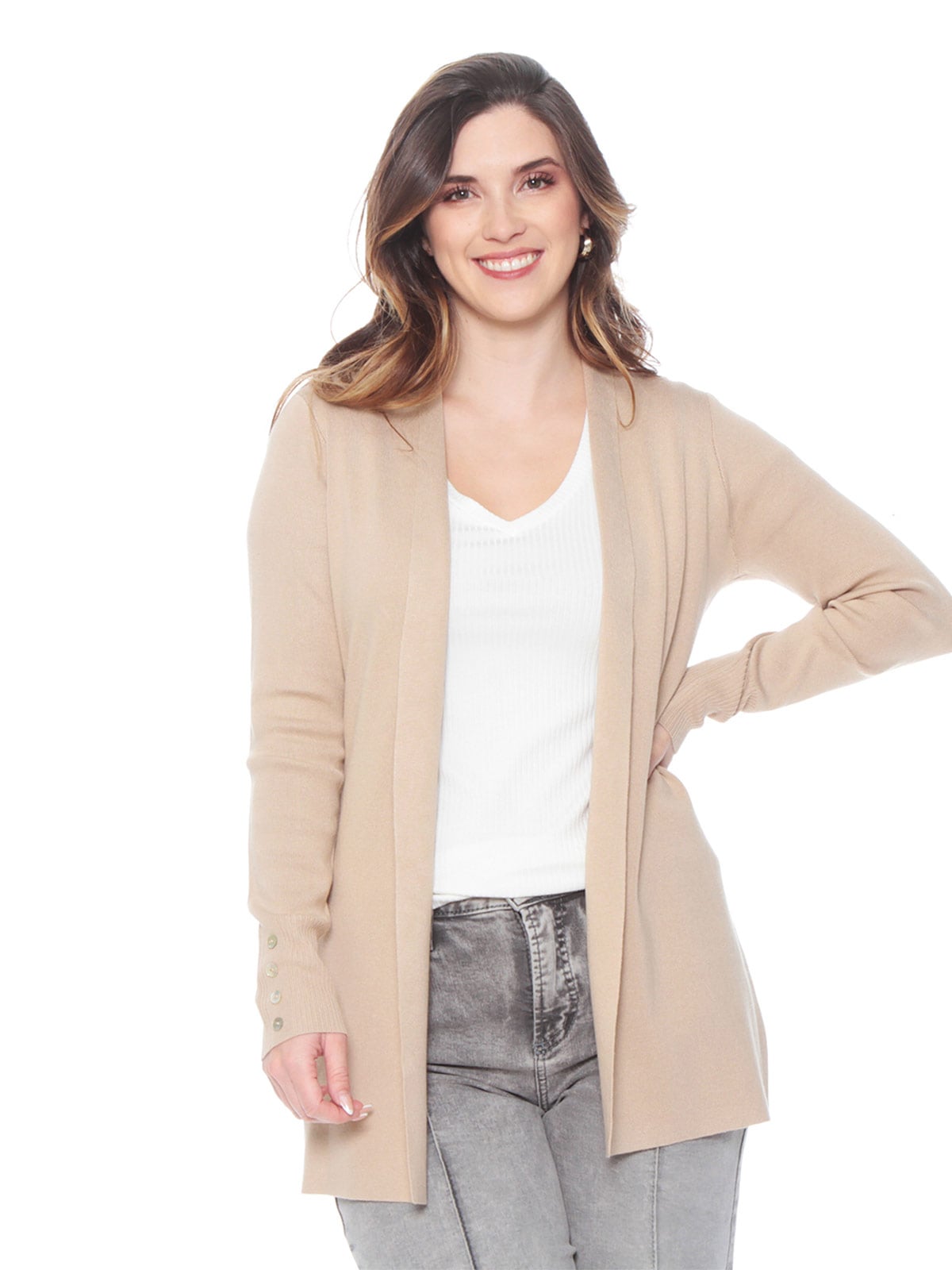 SWEATER MUJER WADOS MANGA LARGA BOTONES - 2