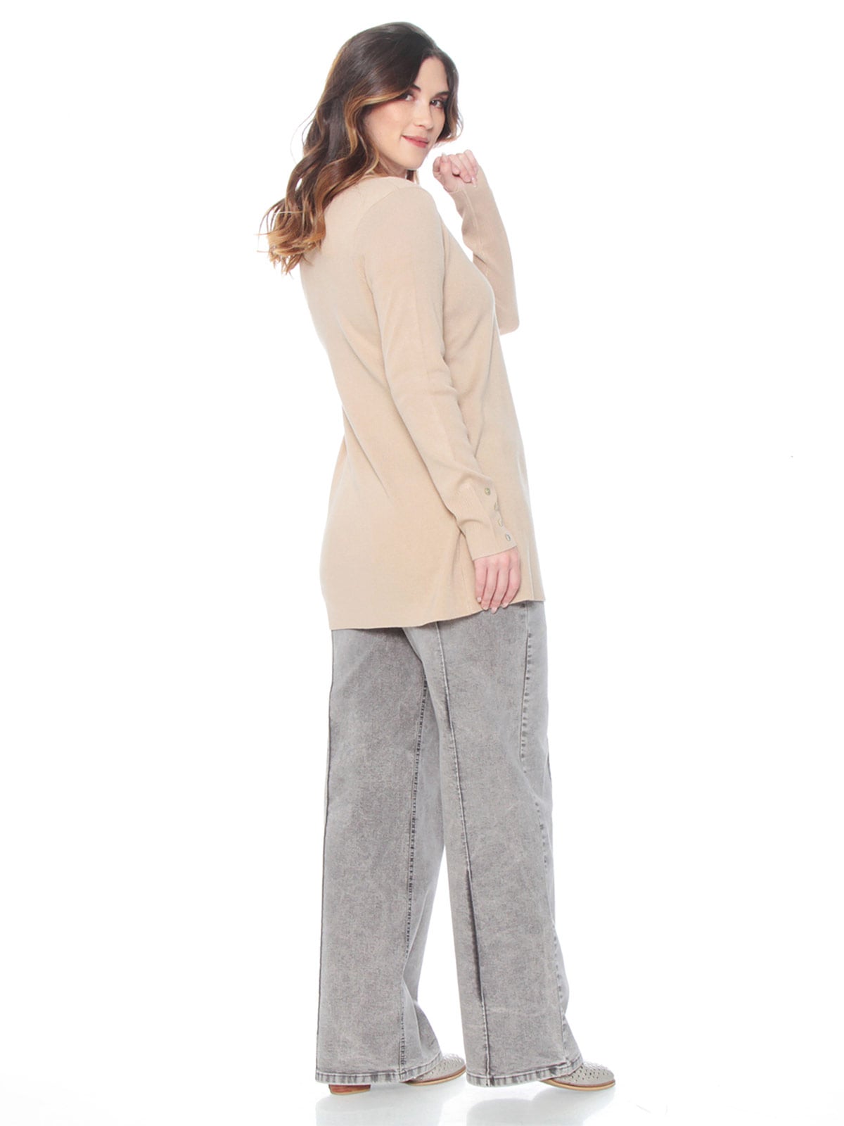 SWEATER MUJER WADOS MANGA LARGA BOTONES - 3