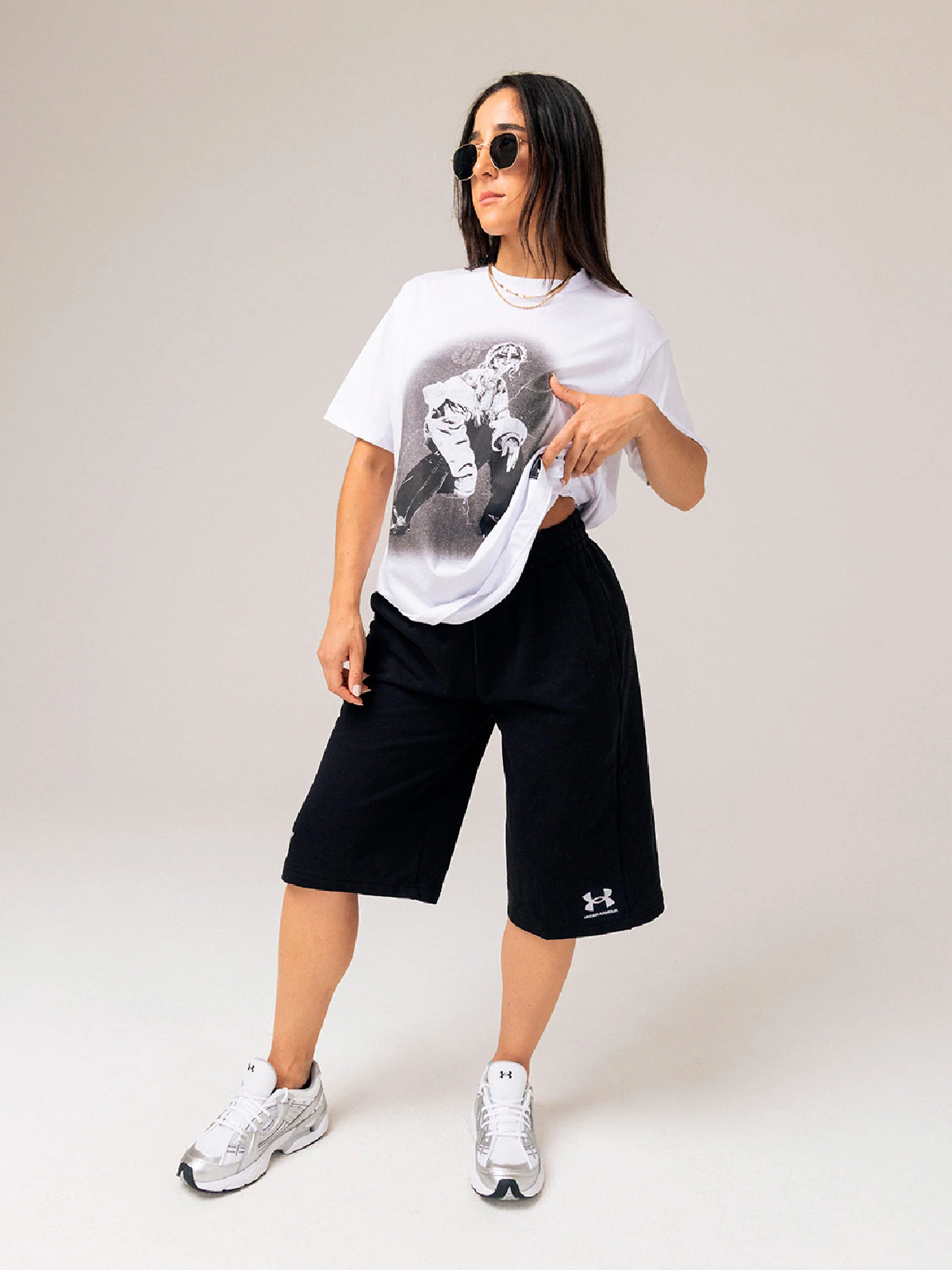 POLERA MUJER UNDER ARMOUR TEE SS TINI FUTTTURA BLANCO - 1