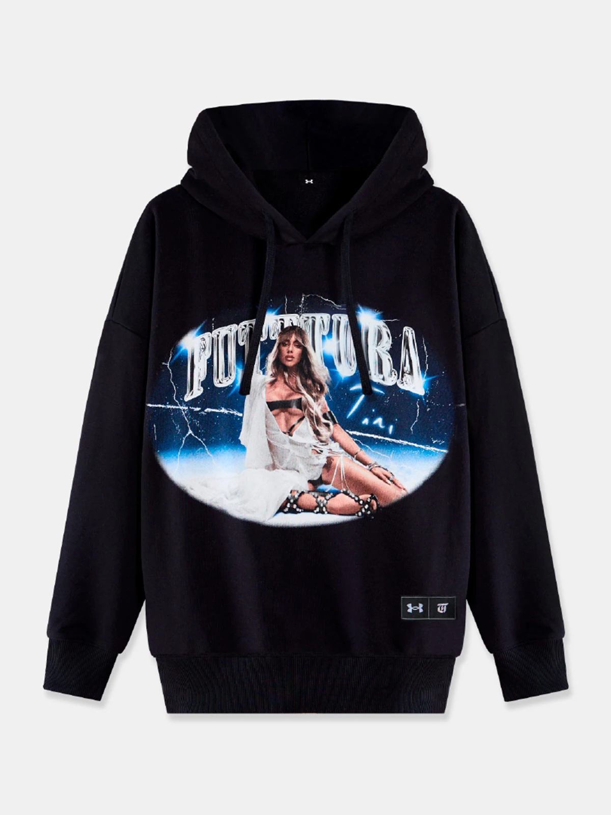 POLERÓN MUJER UNDER ARMOUR RIVAL TERRY TINI FUTTTURA NEGRO - 2