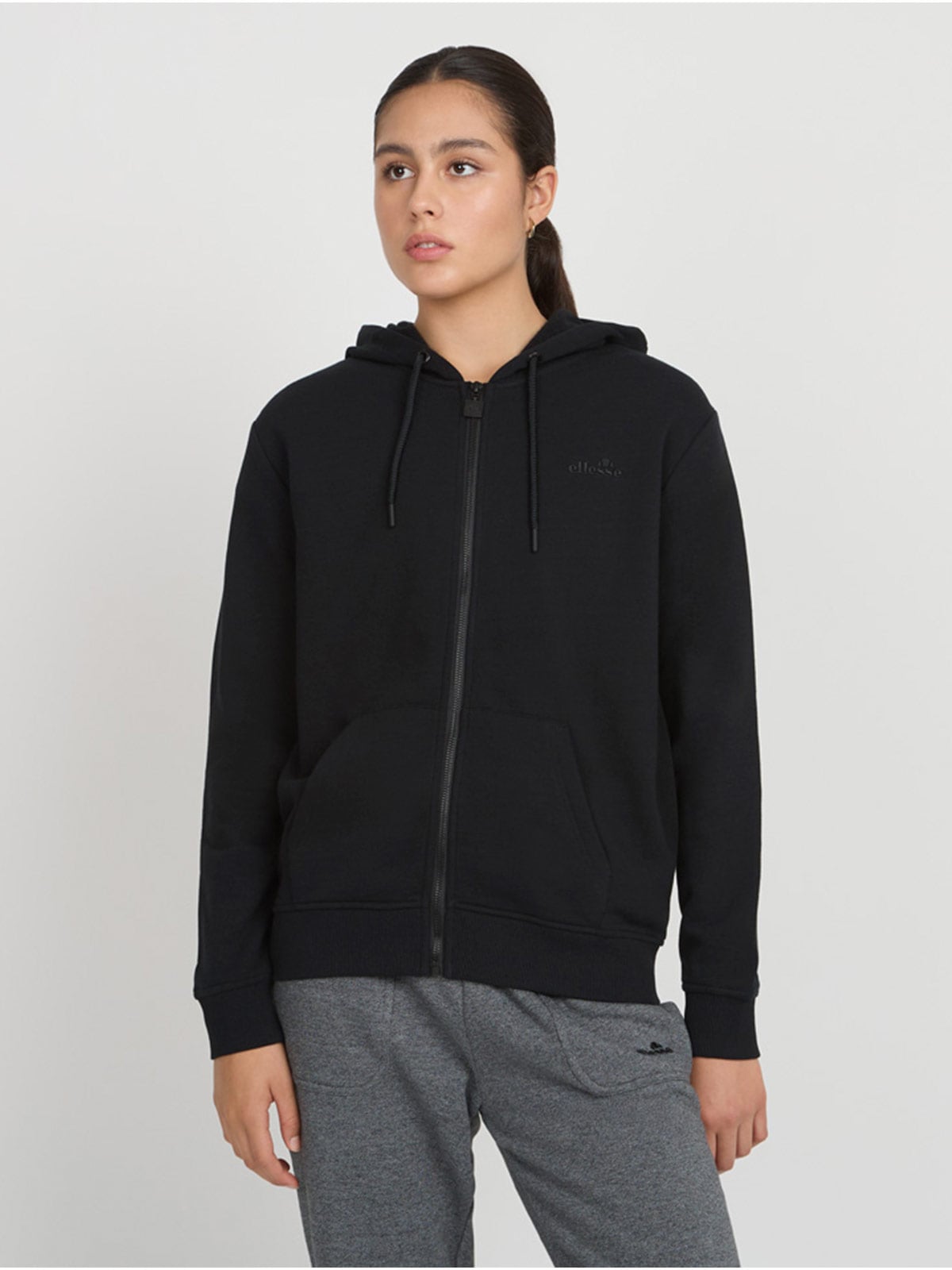 POLERON MUJER ELLESSE CELESTE CON CIERRE - 1