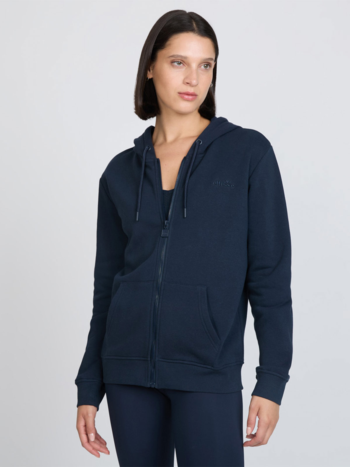 POLERON MUJER ELLESSE CELESTE CON CIERRE - 1