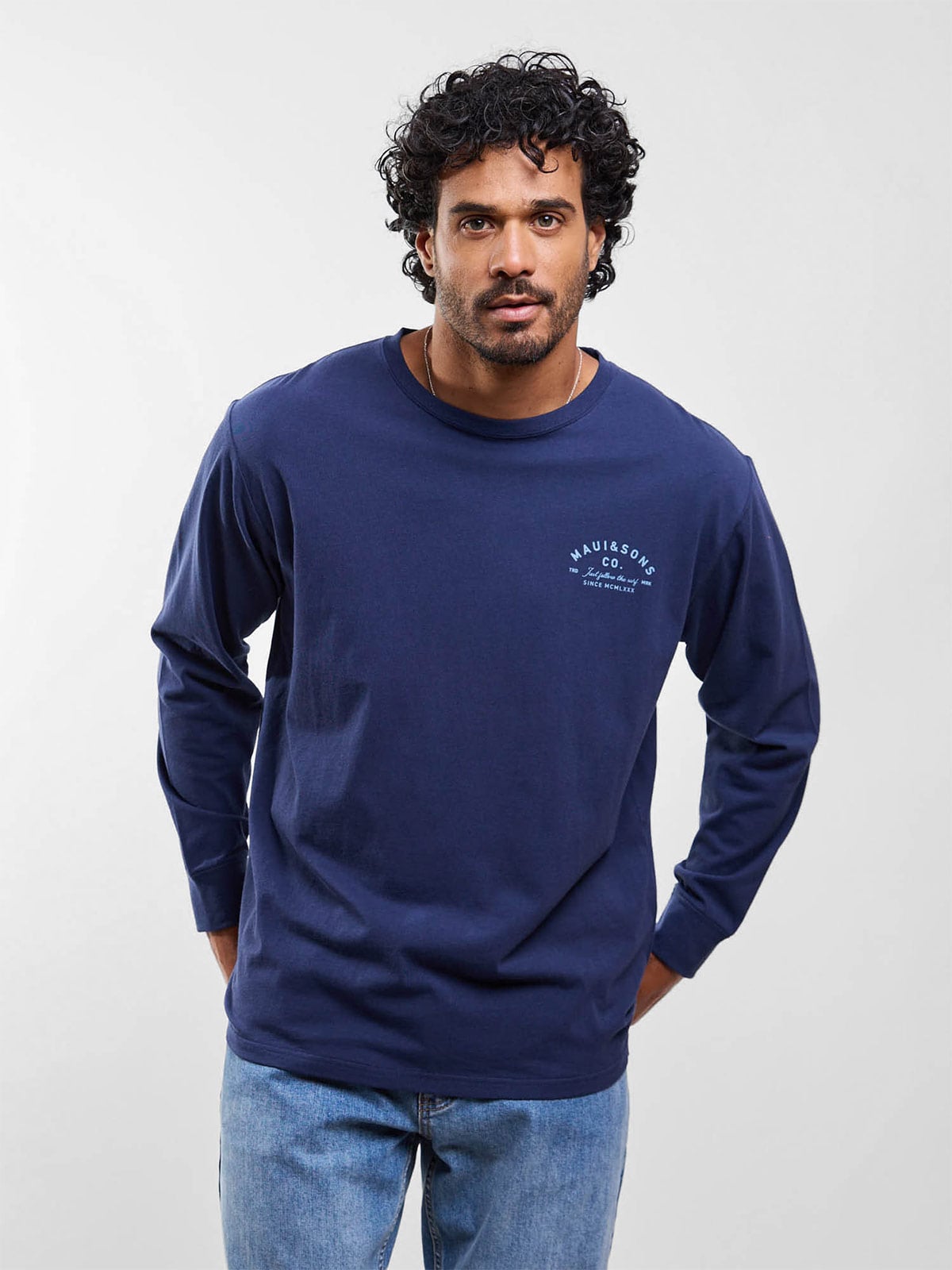 POLERA HOMBRE MAUI AND SONS ALGODÓN MANGA LARGA - 1
