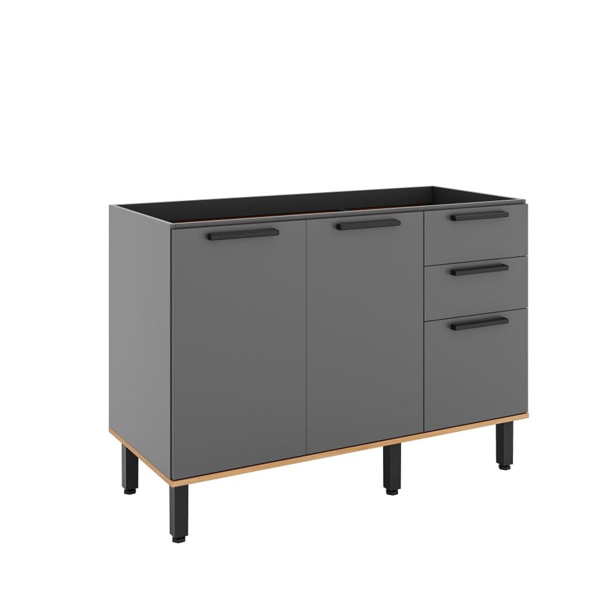 MUEBLE LAVAPLATO ROCCA CASTAÑA 3 PUERTAS 2 CAJONES - 1