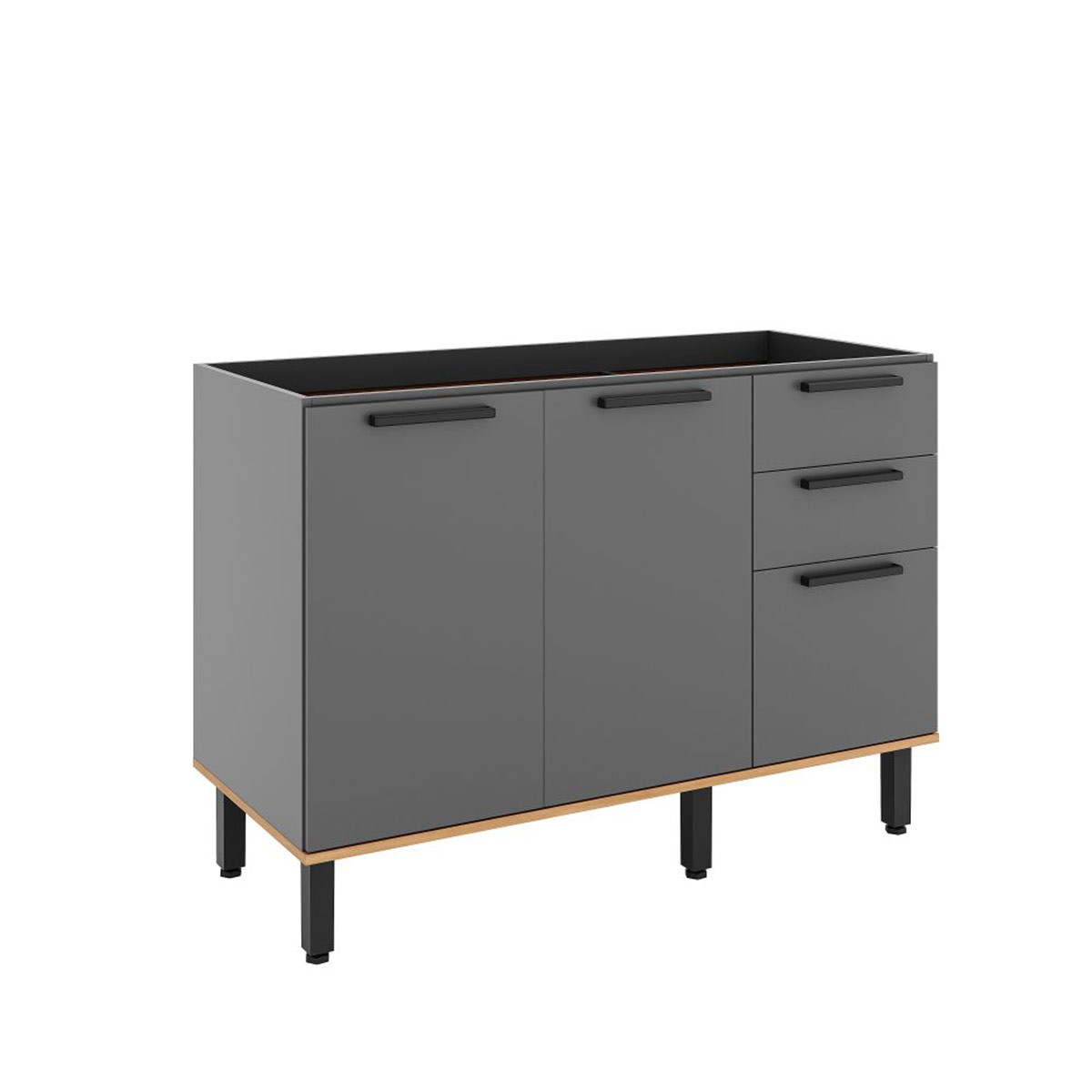 MUEBLE LAVAPLATO ROCCA CASTAÑA 3 PUERTAS 2 CAJONES - 3