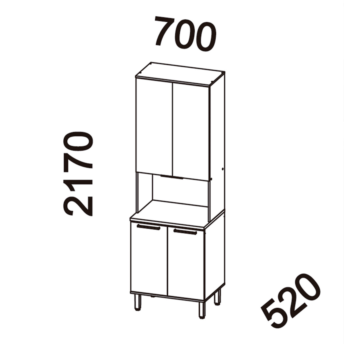 MUEBLE DE COCINA ROCCA CASTAÑA 4 PUERTAS - 3
