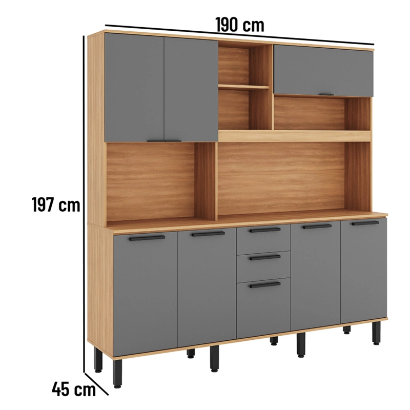 MUEBLE DE COCINA ROCCA CASTAÑA 8 PUERTAS 2 CAJONES - 3