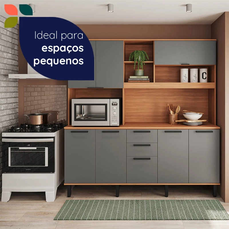 MUEBLE DE COCINA ROCCA CASTAÑA 8 PUERTAS 2 CAJONES - 6