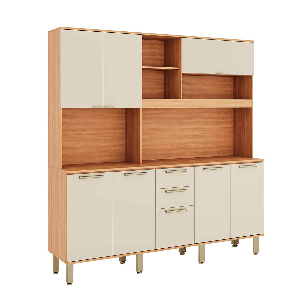 MUEBLE DE COCINA ROCCA CASTAÑA 8 PUERTAS 2 CAJONES - 4