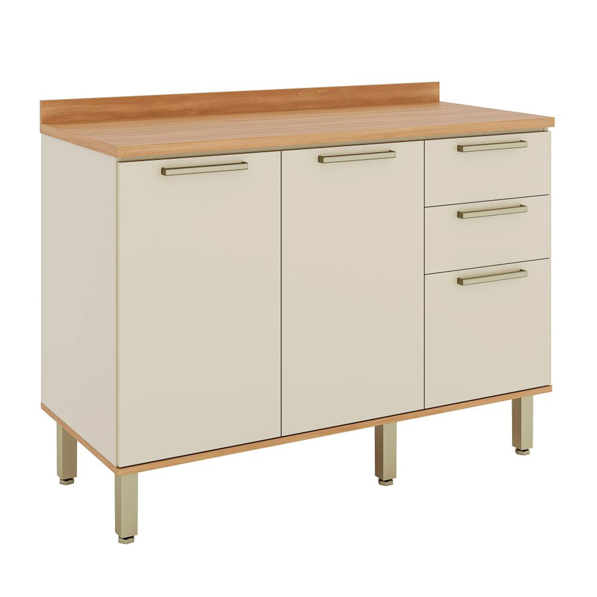 MUEBLE DE COCINA ROCCA CASTAÑA 3 PUERTAS 2 CAJONES ARENA