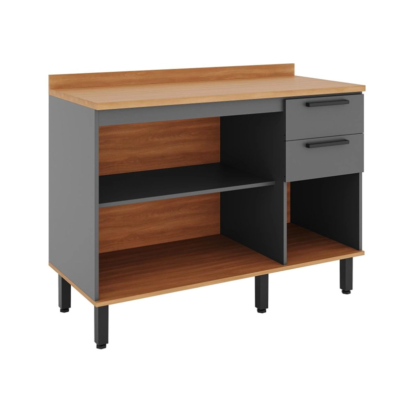 MUEBLE DE COCINA ROCCA CASTAÑA 3 PUERTAS 2 CAJONES GRIS - 5