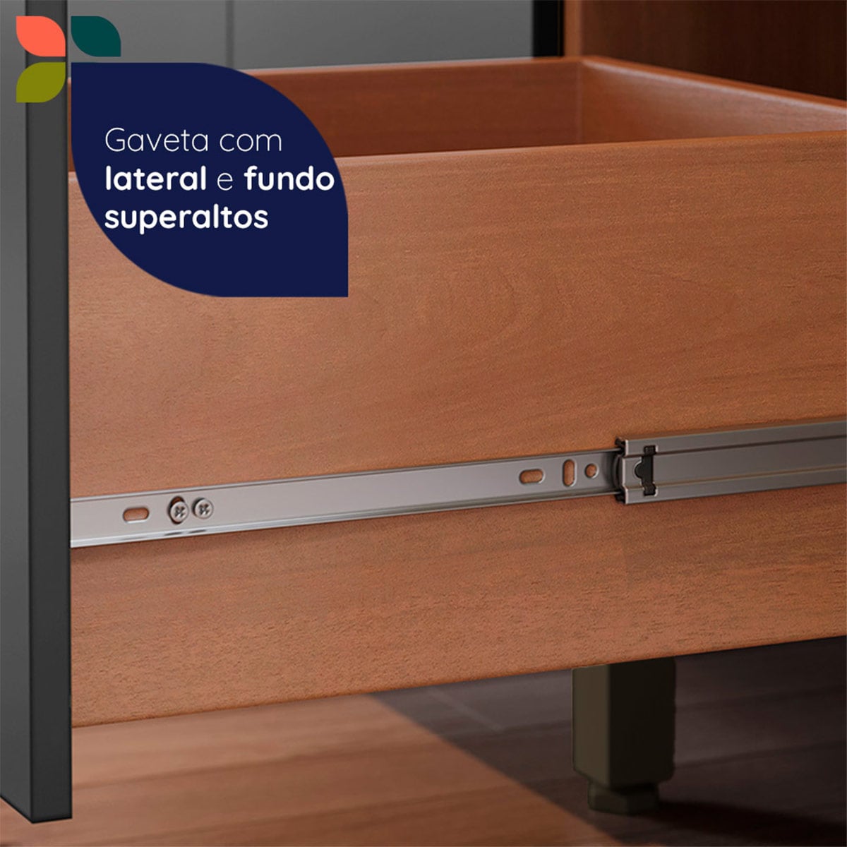MUEBLE DE COCINA ROCCA CASTAÑA 3 PUERTAS 2 CAJONES GRIS - 9