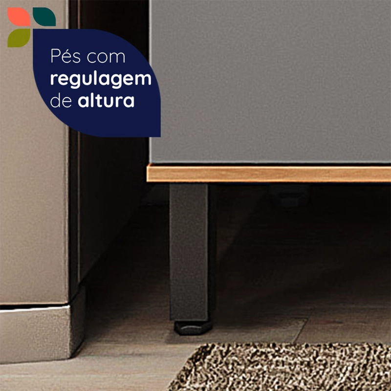 MUEBLE DE COCINA ROCCA CASTAÑA 3 PUERTAS 2 CAJONES GRIS - 10