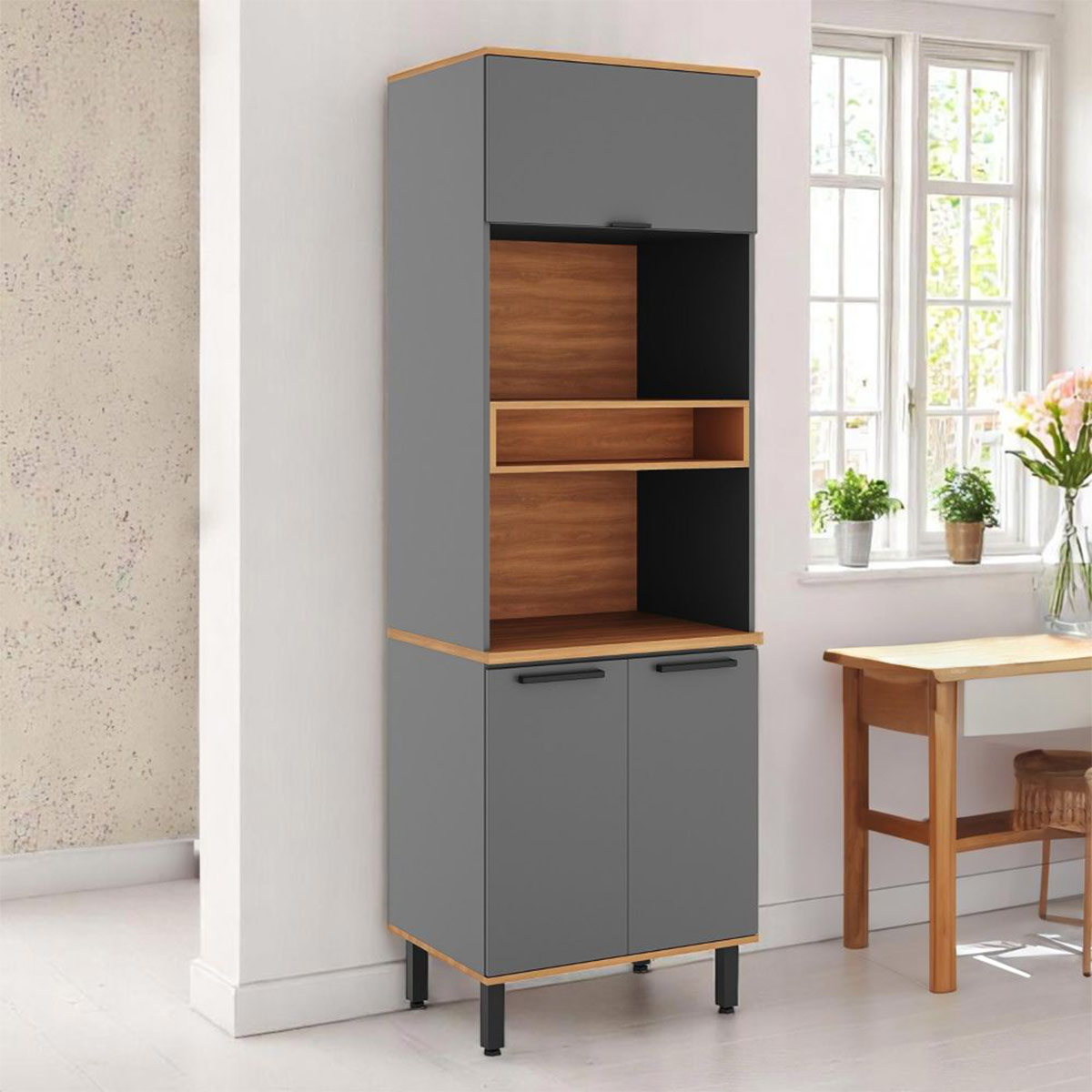MUEBLE DE COCINA ROCCA CASTAÑA 3 PUERTAS GRIS - 2