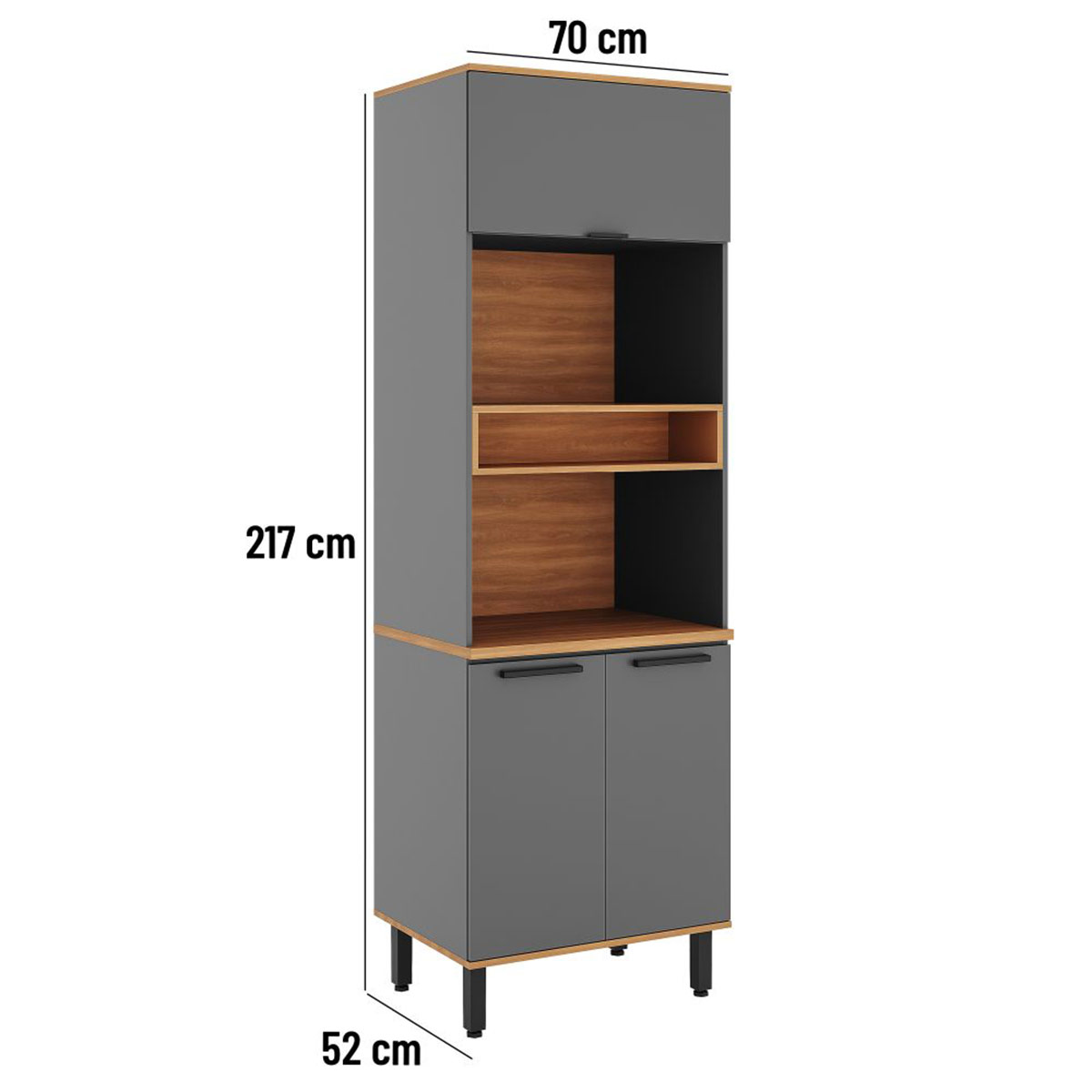 MUEBLE DE COCINA ROCCA CASTAÑA 3 PUERTAS GRIS - 4