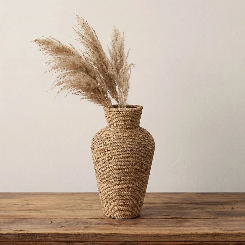 JARRÓN MAISON LINETT MEDITERRÁNEO TEJIDO CURVA 43 CM - 1