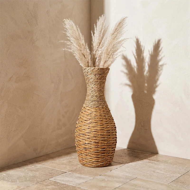JARRÓN MAISON LINETT MEDITERRÁNEO TEJIDO CURVA 65 CM - 1
