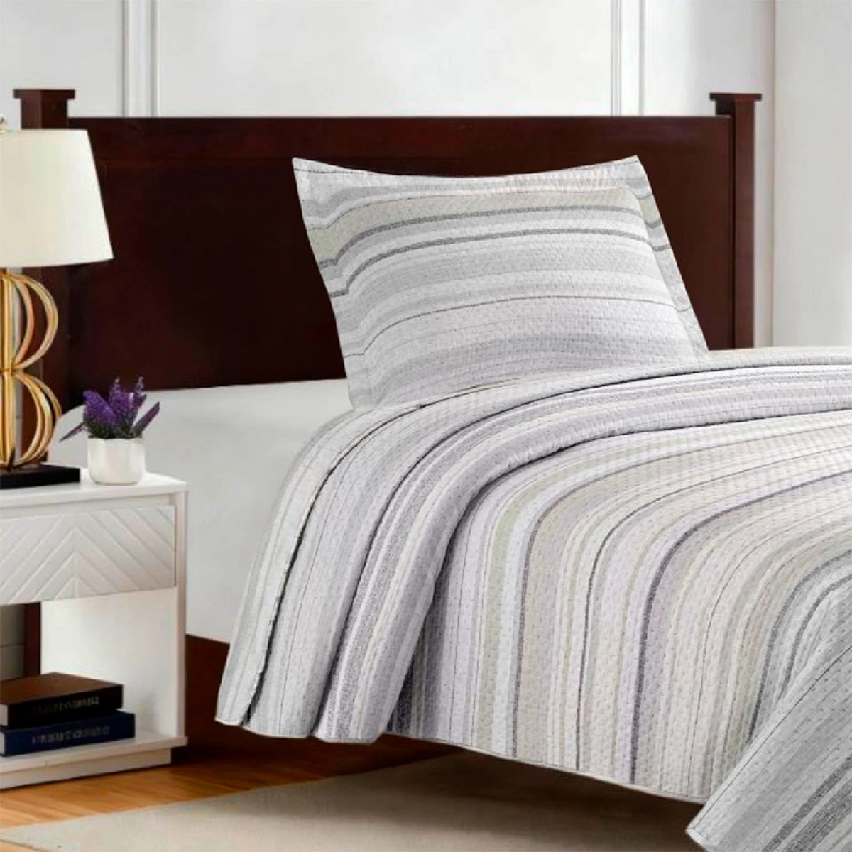 QUILT ILLUSIONS BREDA 1.5 PLAZAS GRIS - 1