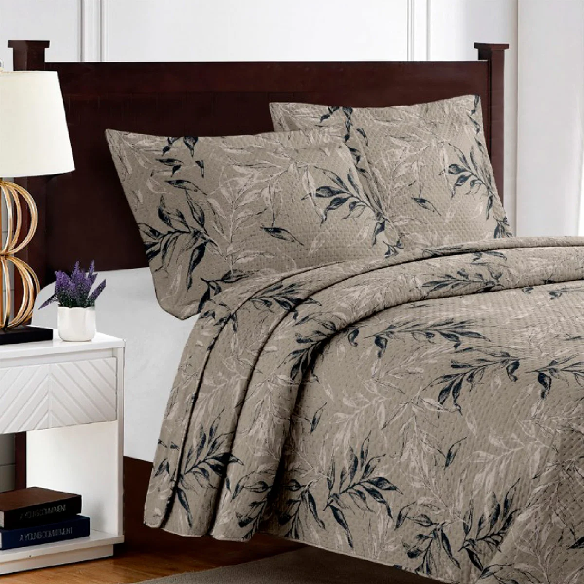 QUILT ILLUSIONS BREDA KING BEIGE - 1