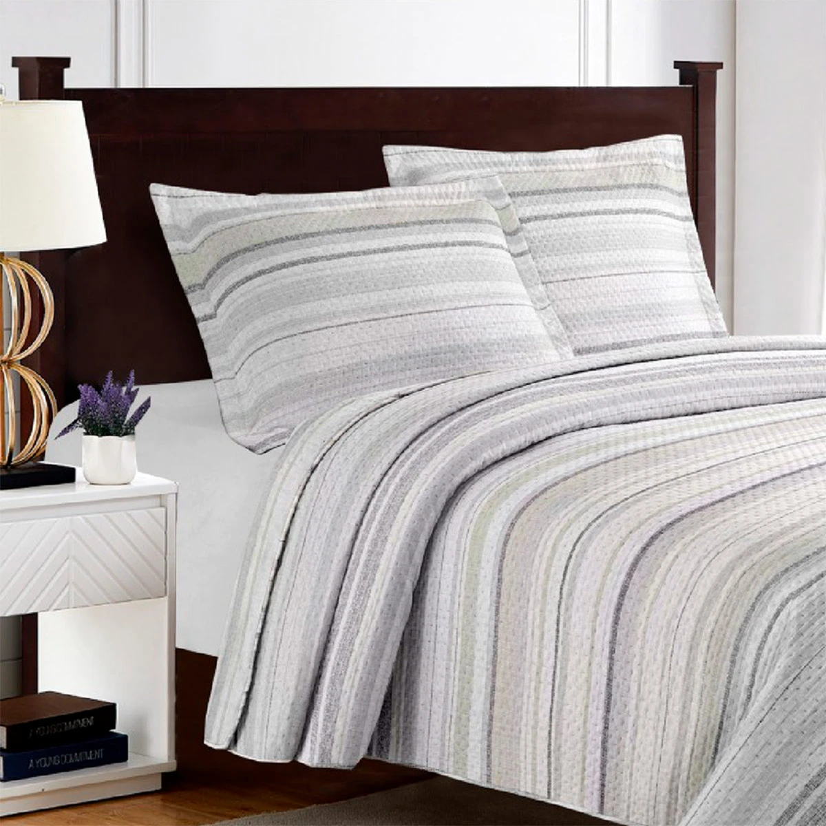 QUILT ILLUSIONS BREDA KING GRIS - 1