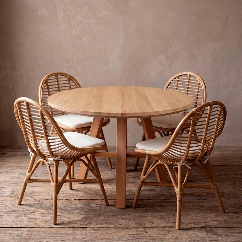 JUEGO DE COMEDOR MAISON LINETT SYLVIE 4 SILLAS CAFÉ - 1
