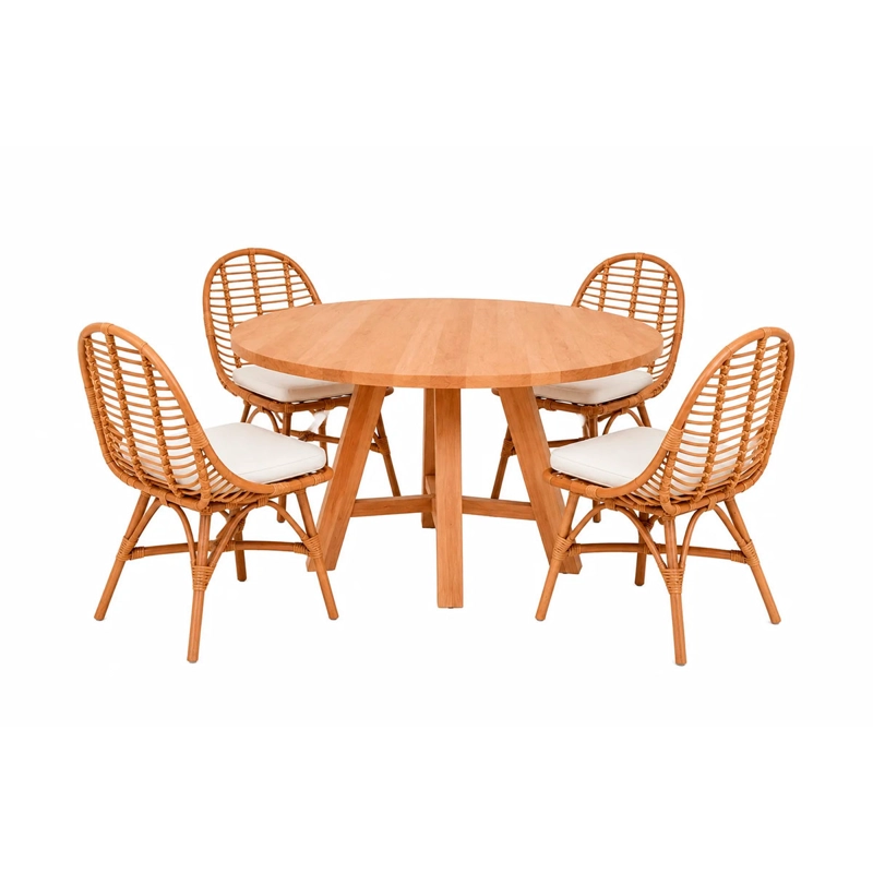 JUEGO DE COMEDOR MAISON LINETT SYLVIE 4 SILLAS CAFÉ - 2