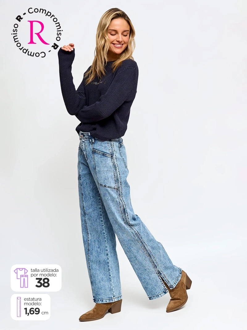 JEANS MUJER BARBADOS ALGODÓN WIDE LEG - 1
