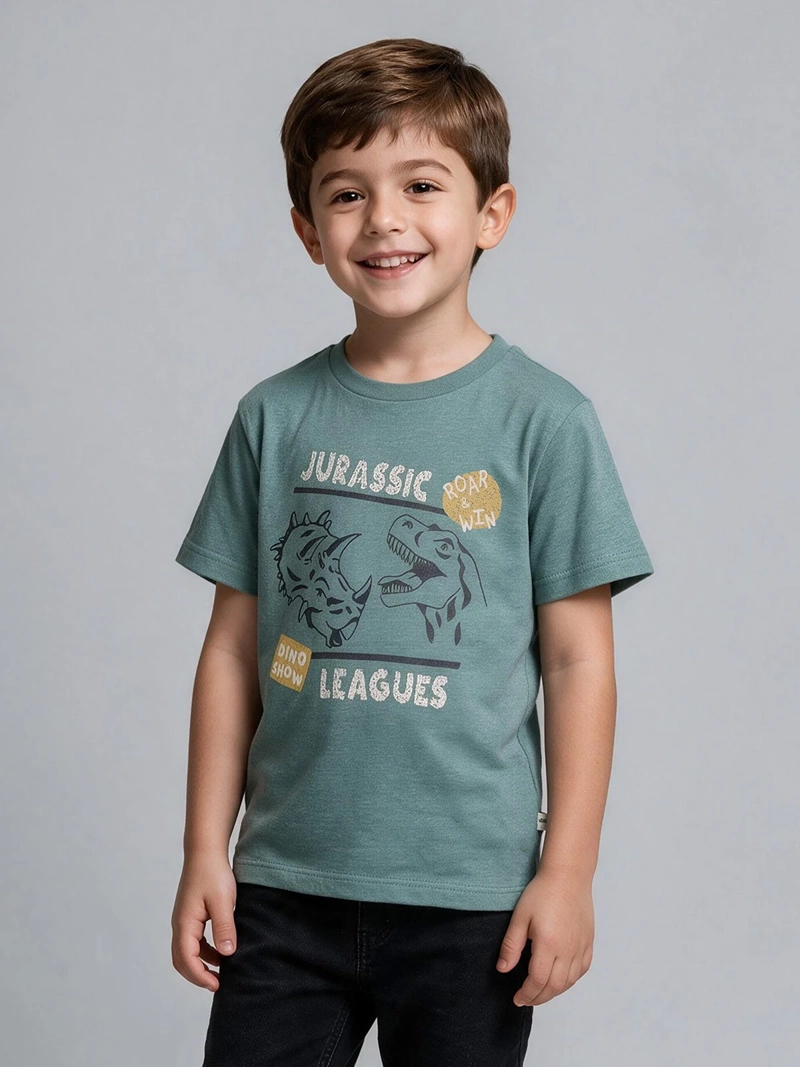 POLERA NIÑO HARVEST ALGODÓN MANGA CORTA - 1