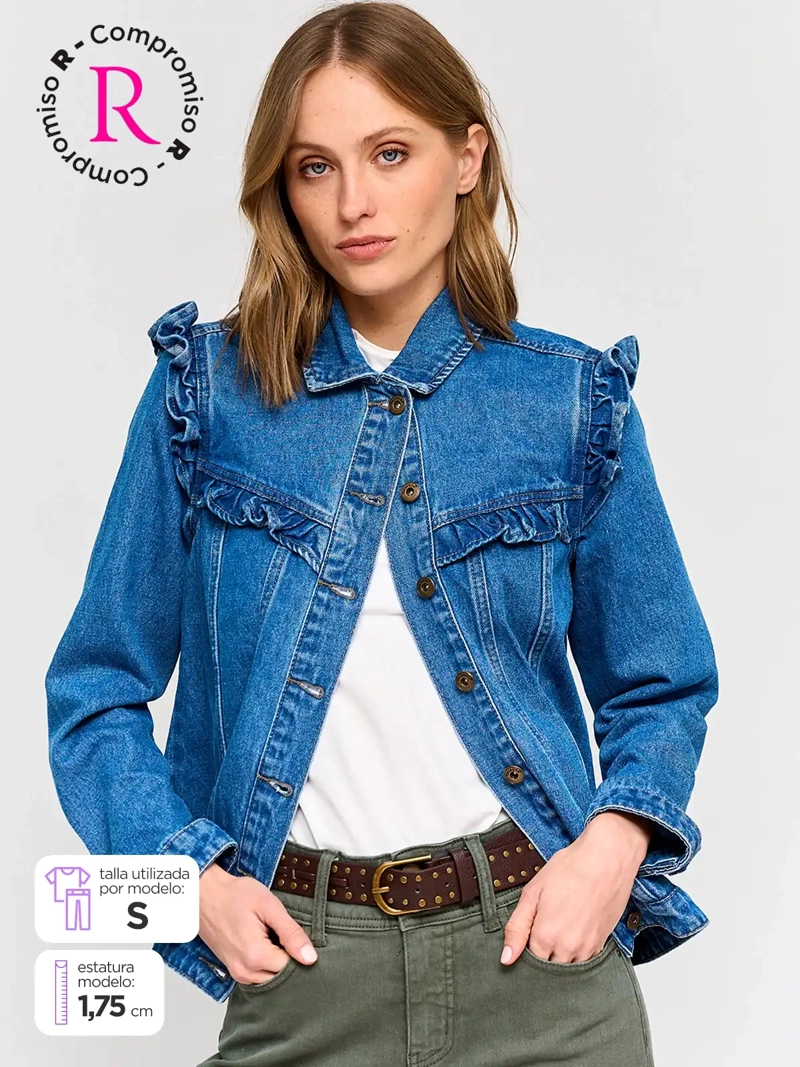 CHAQUETA MUJER TATIENNE ALGODÓN DENIM VUELOS - 1